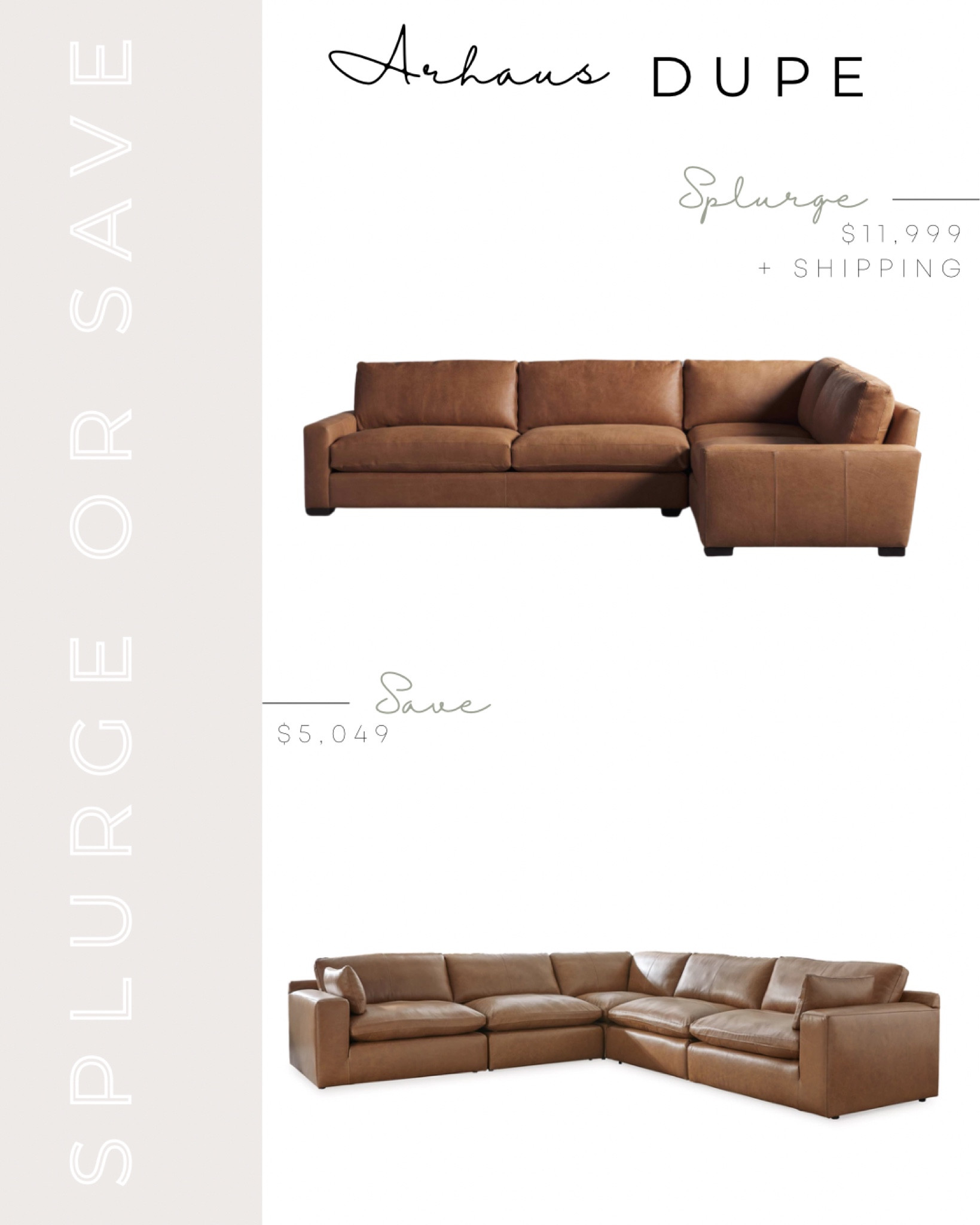 Arhaus Dupe | Arhaus Remington Leather Sectional Dupe | Ashley Furniture Leather Sectional | Splurge or Save | Arhaus Sofa Dupe | Arhaus Sofa Lookalike | Leather L Sectional | Leather Sectional On A Budget | Affordable Leather Sectional | Arhaus Sectional Lookalike 

#LTKstyletip #LTKsalealert #LTKhome