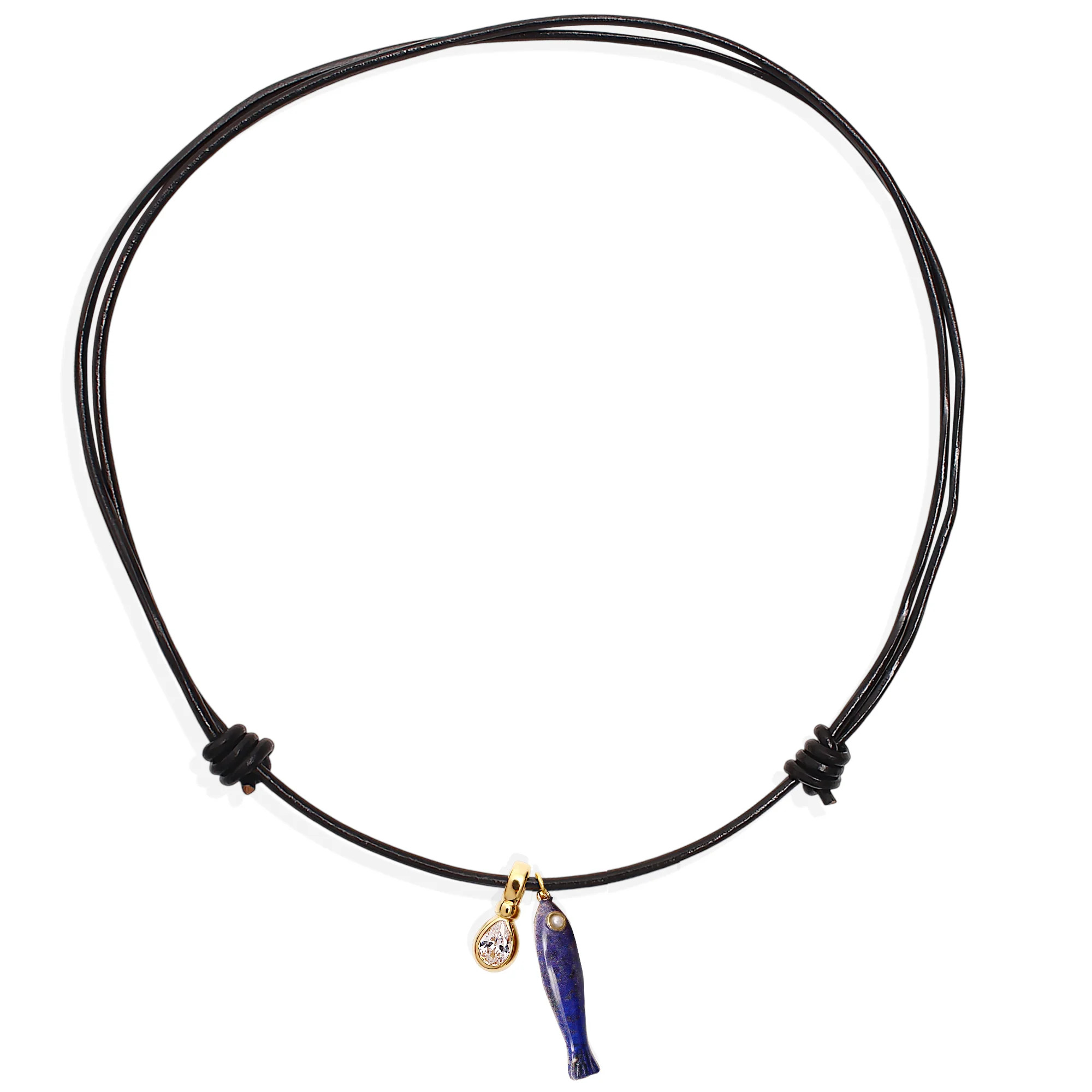 MAHI Necklace - Leather & CZ | Alona