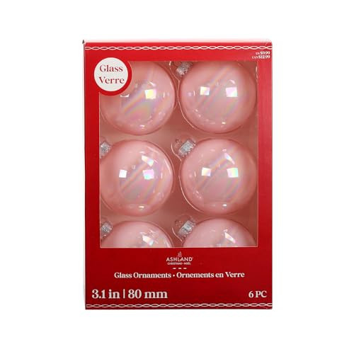 Ashland 6 Pack 3" Pink Glass Ball Ornaments Christmas Ornaments | Amazon (US)