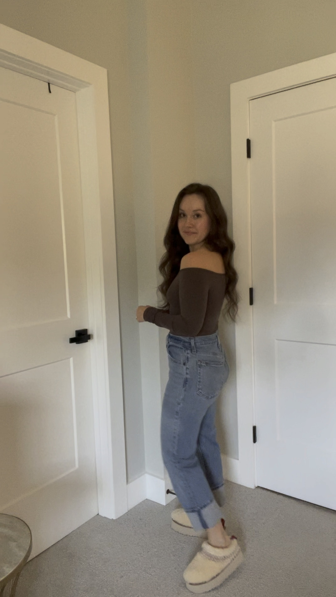 Styling the Tazz Shearling Slipper with cuffed denim and off the shoulder top  

#LTKstyletip #LTKshoecrush #LTKsalealert