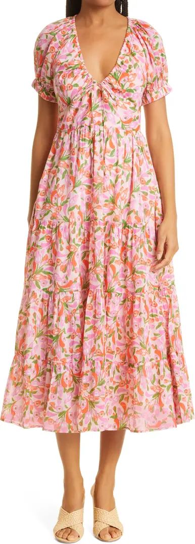 Norma Floral Tiered Ruffle Organic Cotton Dress | Nordstrom