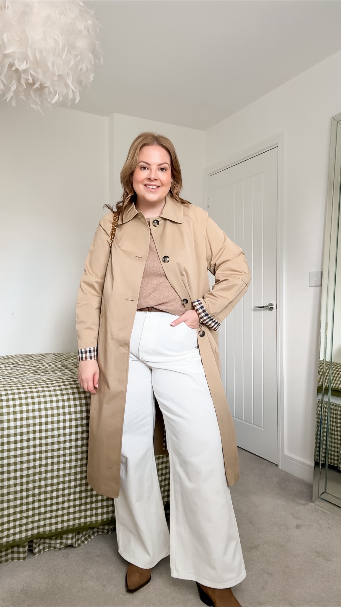 Spring outfit, trench coat, white jeans, suede boots 

#LTKMidsize #LTKootd #LTKSpringSale