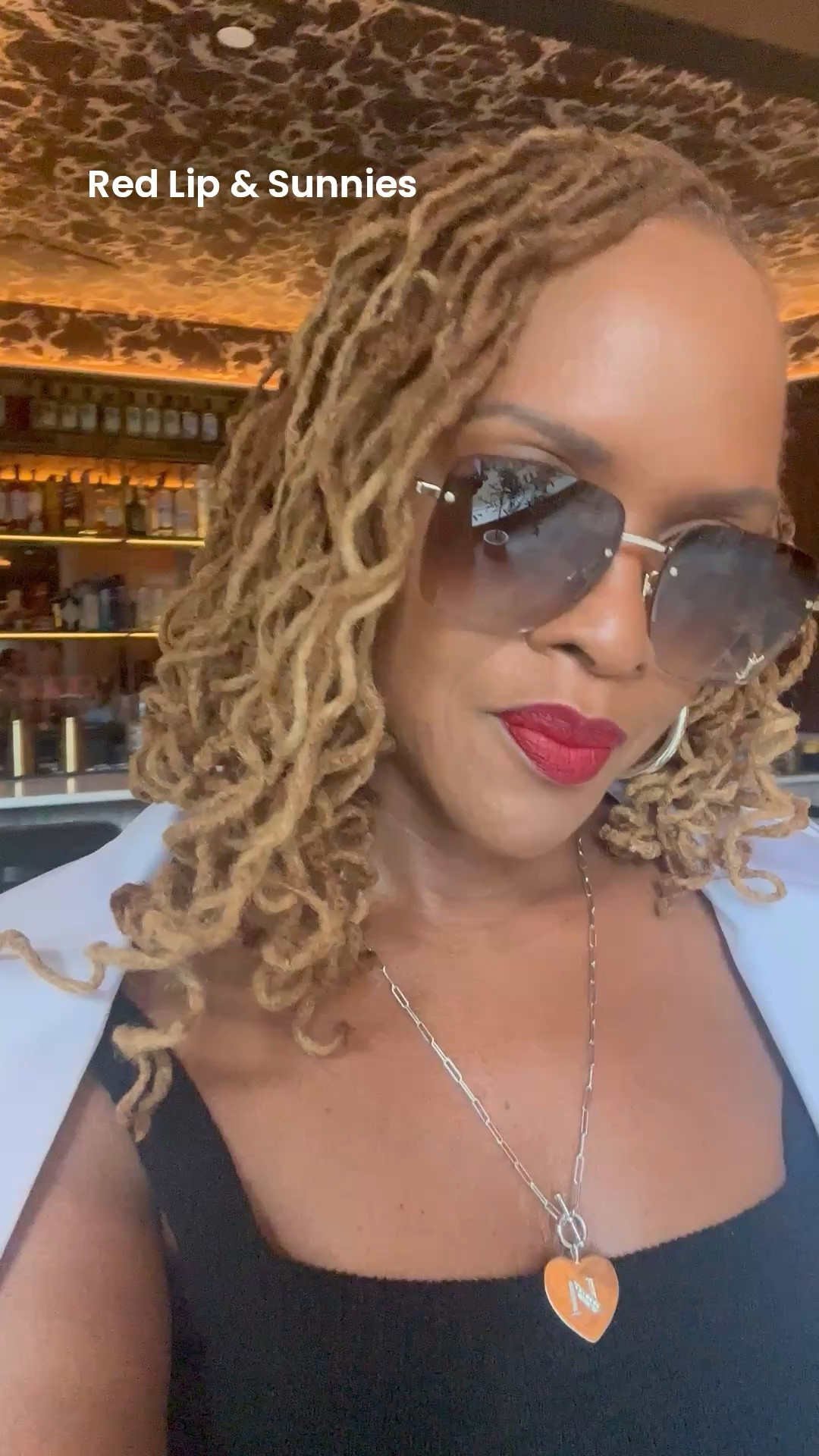 Red lips and sunnies 
Girls night out

#LTKootd #LTKOver40 #LTKBeauty
