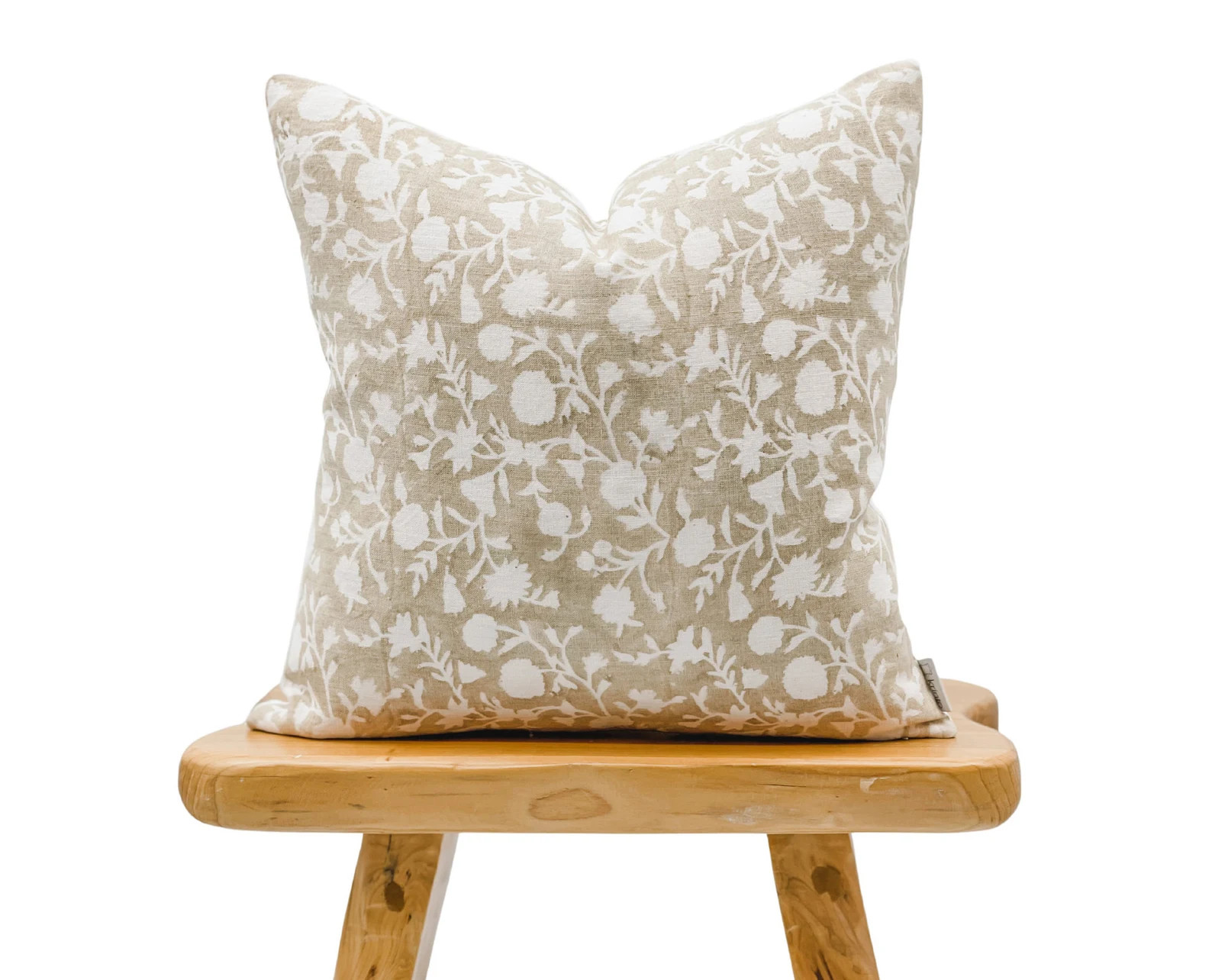 Designer Floral Tan Beige on off White Linen Pillow Cover Tan - Etsy | Etsy (US)