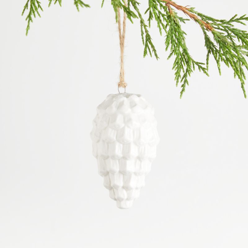 Winter Pinecone Christmas Tree Ornament | Crate and Barrel | Crate & Barrel