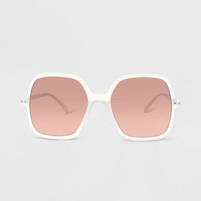 Women's Plastic Square Sunglasses - Wild Fable™ Off-White | Target
