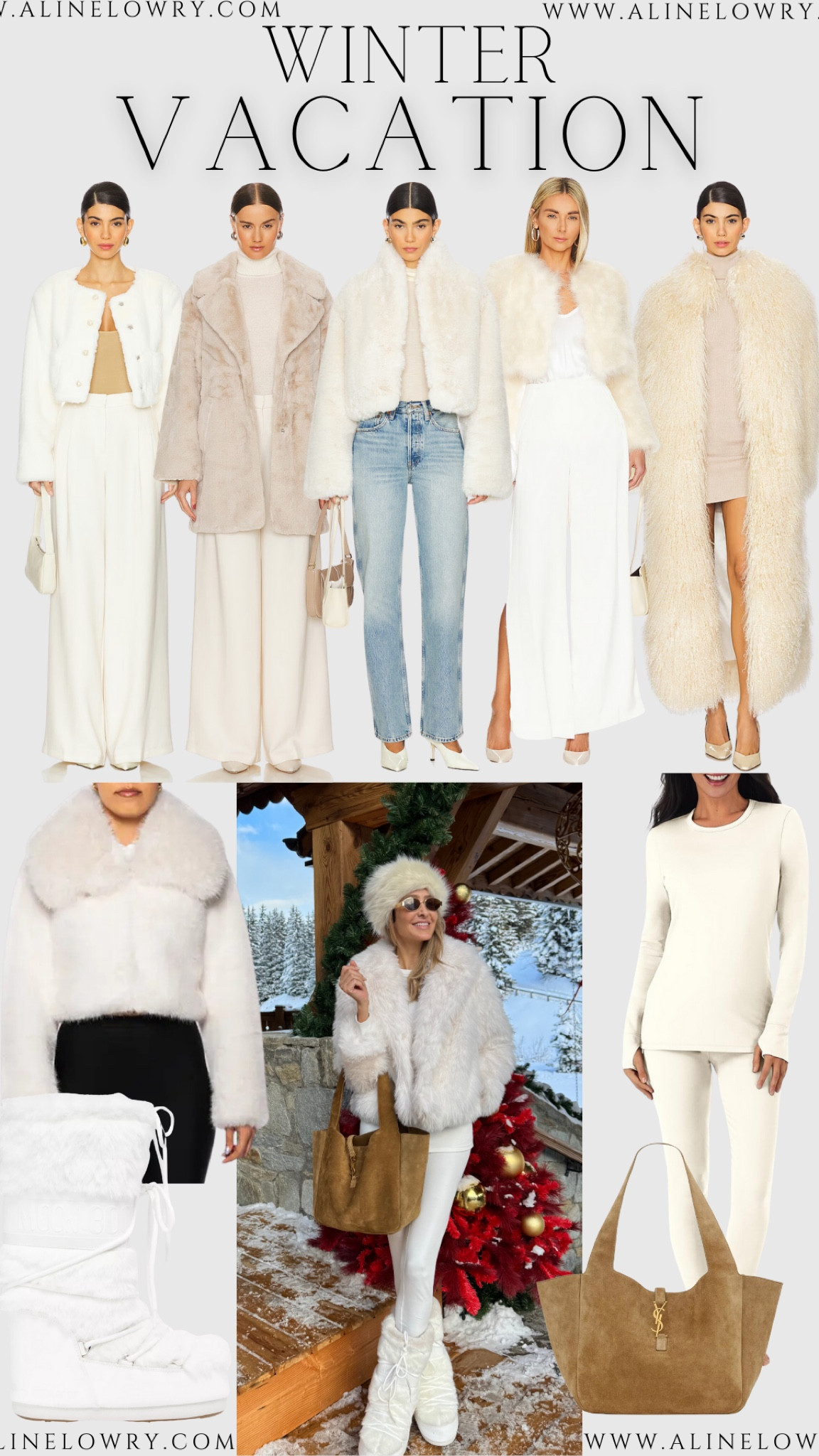 Winter vacation outfit idea I wore in the French alps. Faux fur coat, white winter outfit. 

#LTKSeasonal #LTKStyleTip #LTKU
