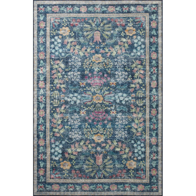 Rifle Paper Co. X Loloi Maison Frances Blue / Multi Area Rug | Wayfair North America