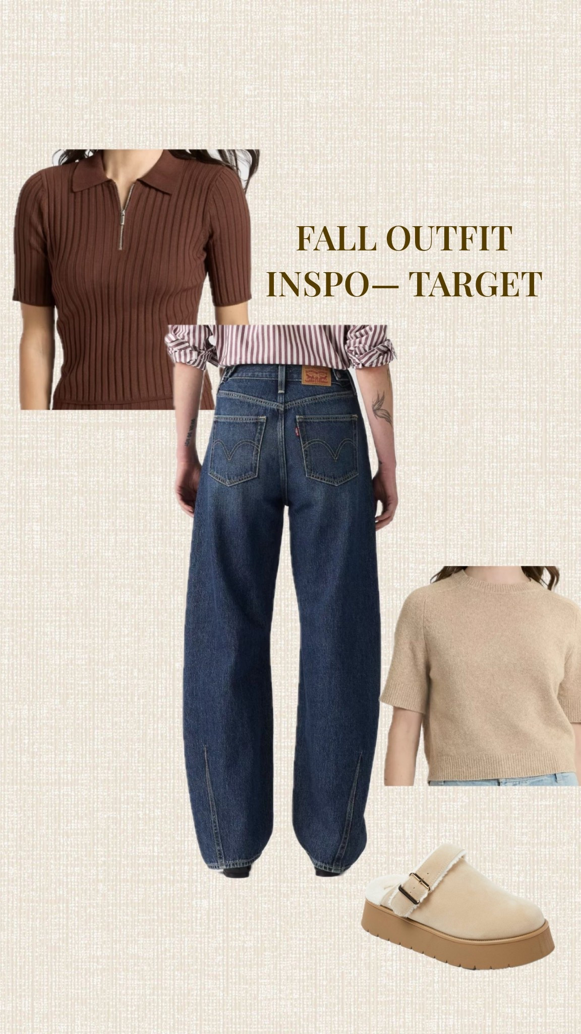 Fall outfit inspo from target! Denim, a solid neutral top and a slipper shoe or loafer! Easy! #target #outfitinspo 

#LTKFindsUnder50 #LTKStyleTip