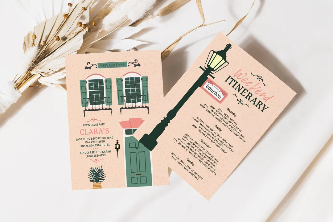 New Orleans Bachelorette Invitation and Itinerary New Orleans - Etsy | Etsy (US)