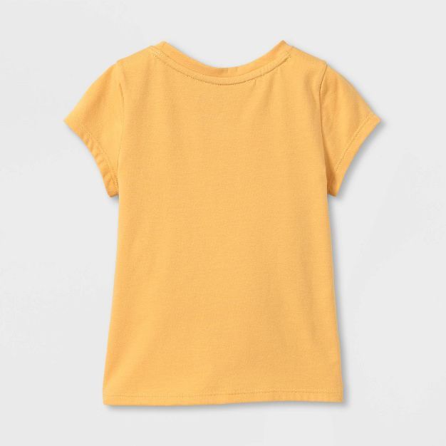 Toddler Girls' 'Dad's Little Helper' Short Sleeve Graphic T-Shirt - Cat & Jack™ Yellow | Target