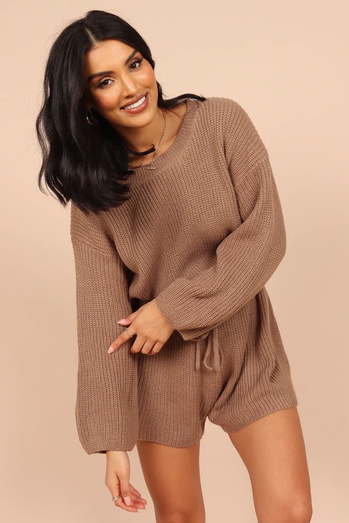 Sloane Sweater Romper - Mocha | Petal & Pup (US)