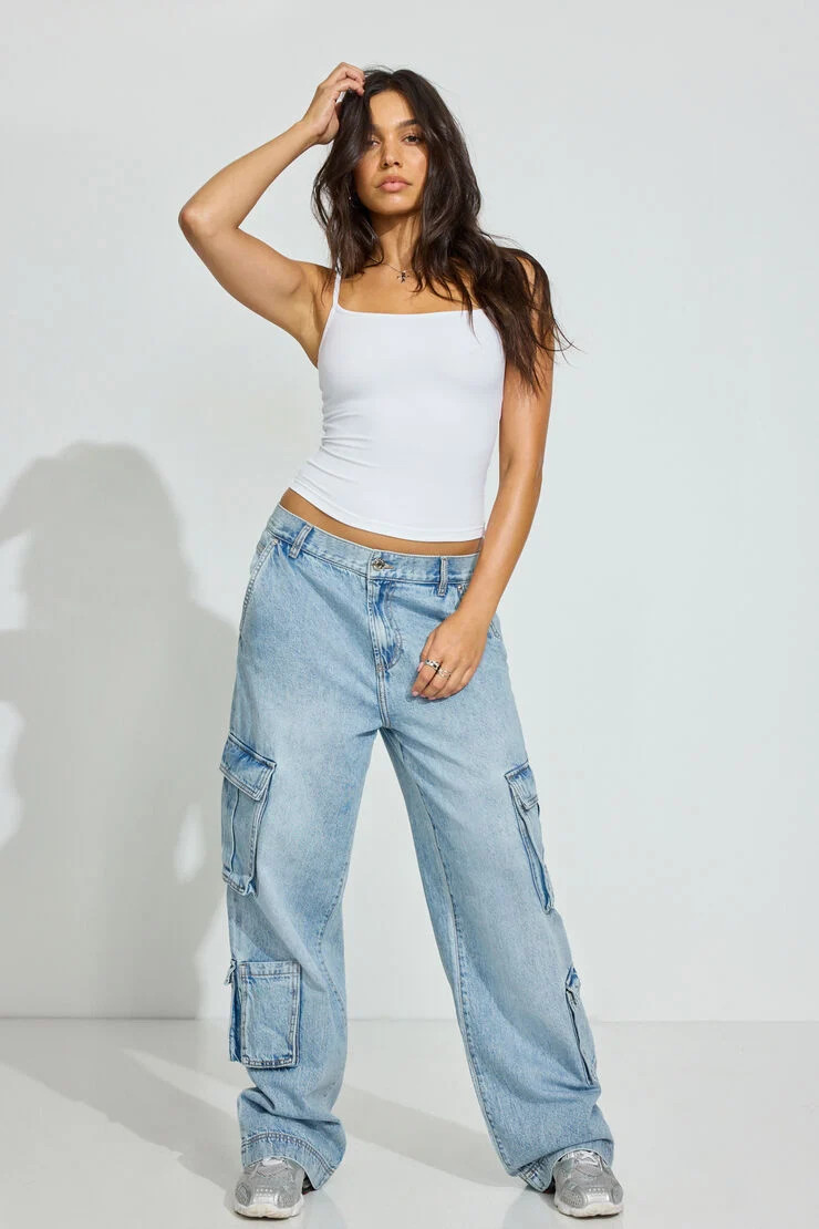 Low Rise Baggy Cargo Jeans | Garage Clothing
