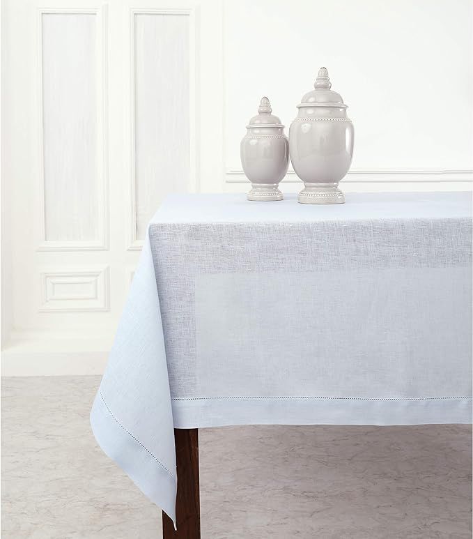 Solino Home Light Blue Linen Tablecloth – 100% Pure Linen 60 x 120 Inch Tablecloth for Spring, ... | Amazon (US)