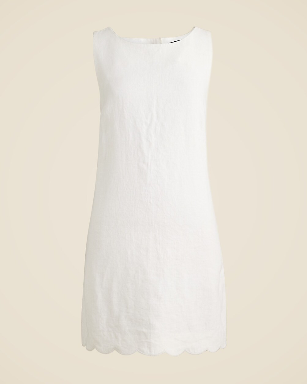Scalloped-trim shift dress in linen | J. Crew US