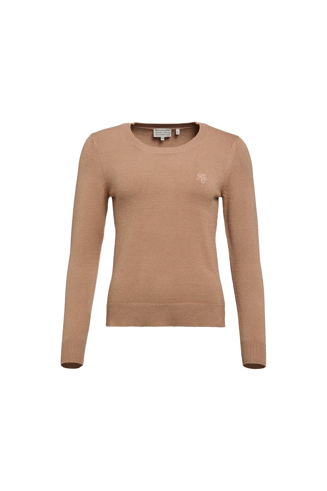 Sarah Crew Neck Knit (Dark Camel) | Holland Cooper