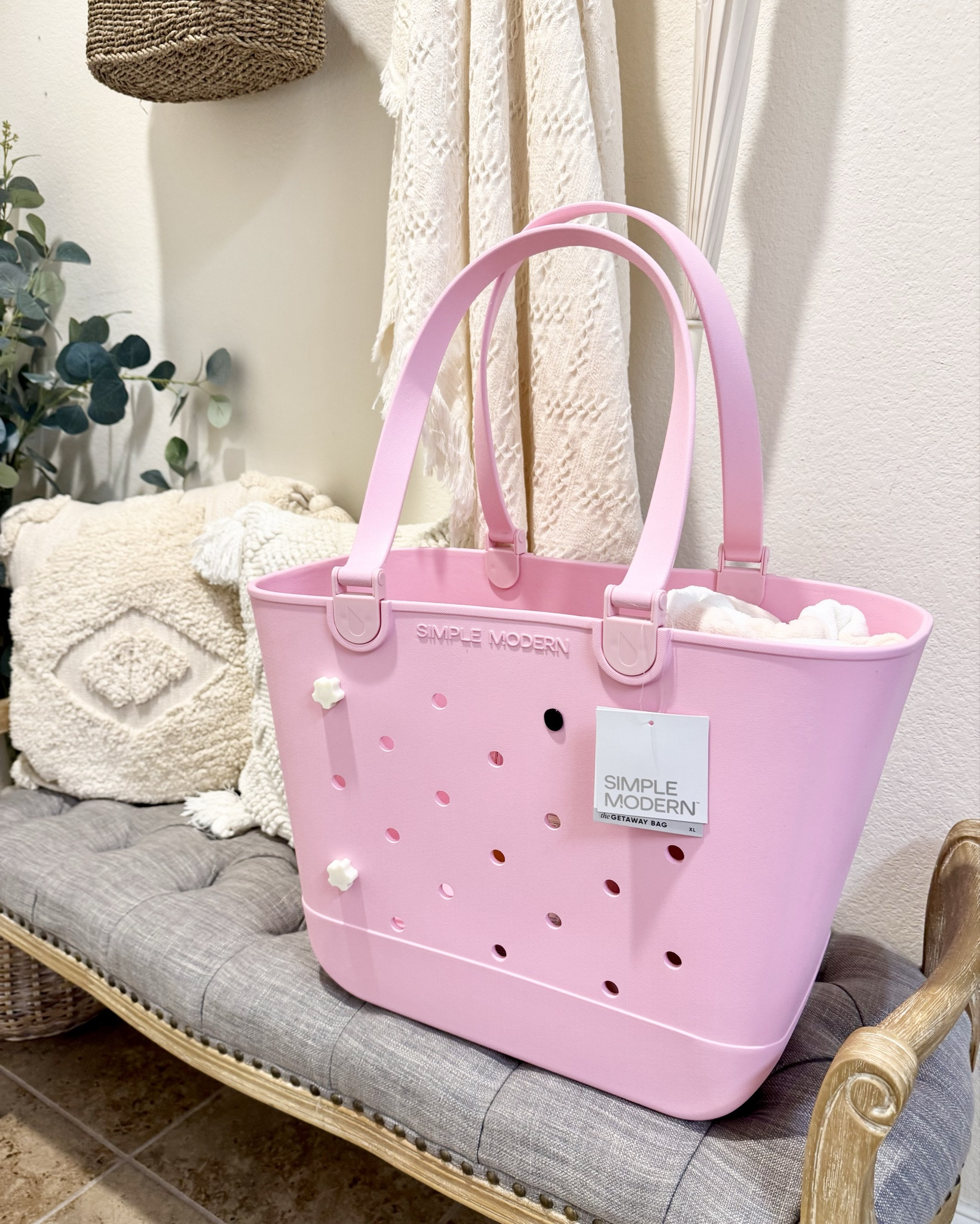 Pool and beach ready! Summer here we come! Such a good bag! Pictured is size XL and color Blush 🤍

#LTKSummerEdit #LTKGiftGuide #LTKSeasonal