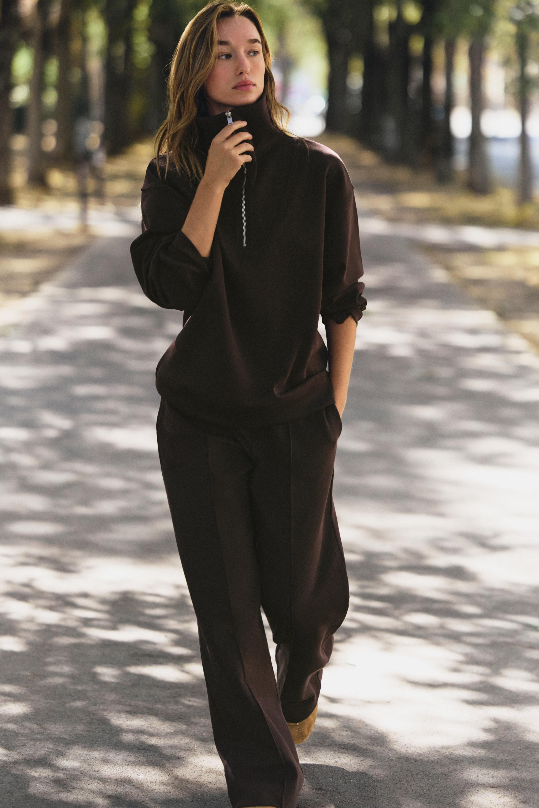 INTERLOCK TROUSERS WITH SEAM DETAIL | Zara UK