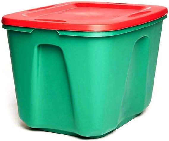 HOMZ 6618MXDC.04 Holiday Plastic Storage Container, 18 Gallon, Red/Green, 4 Sets | Amazon (US)