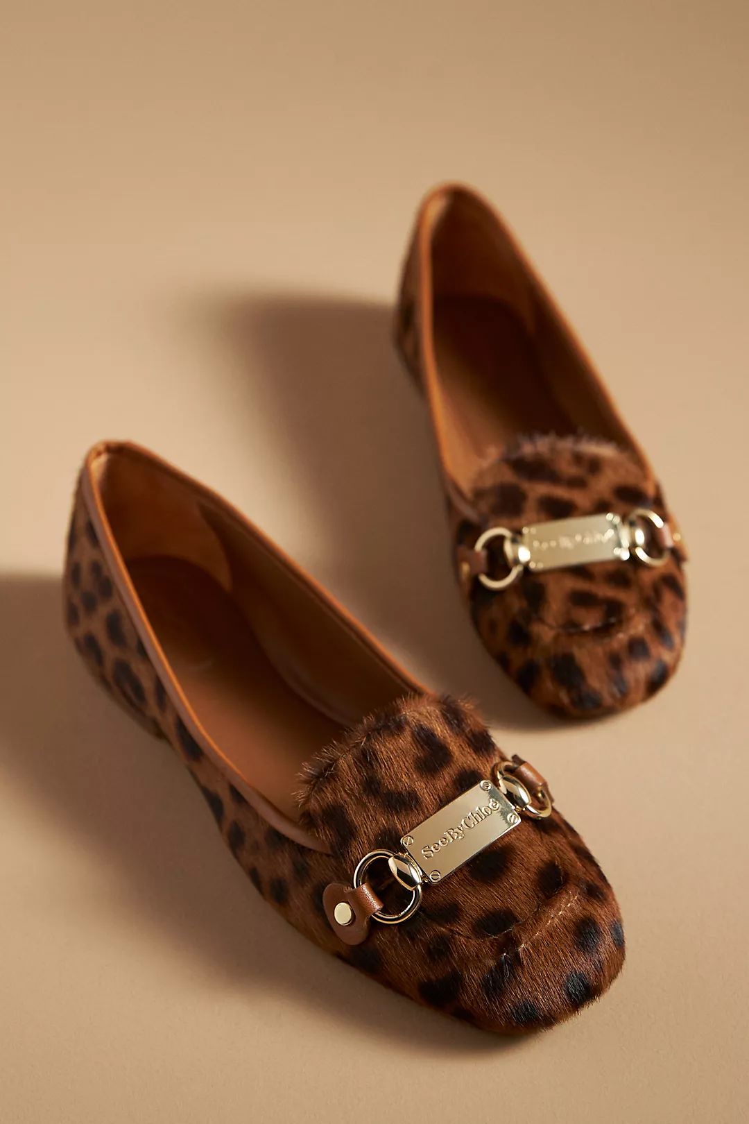 See By Chloé Leopard Logo-Chain Ballerina Loafers | Anthropologie (US)