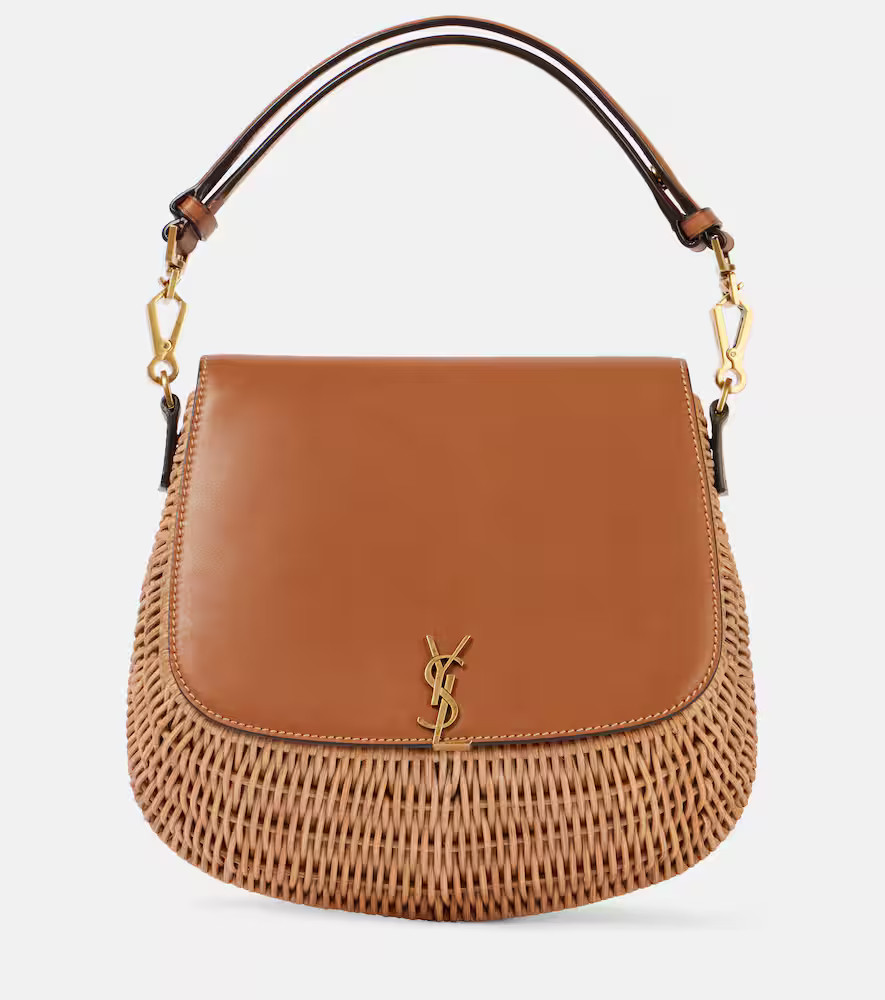 Saint Laurent Voltaire leather and wicker tote bag | Mytheresa (US/CA)