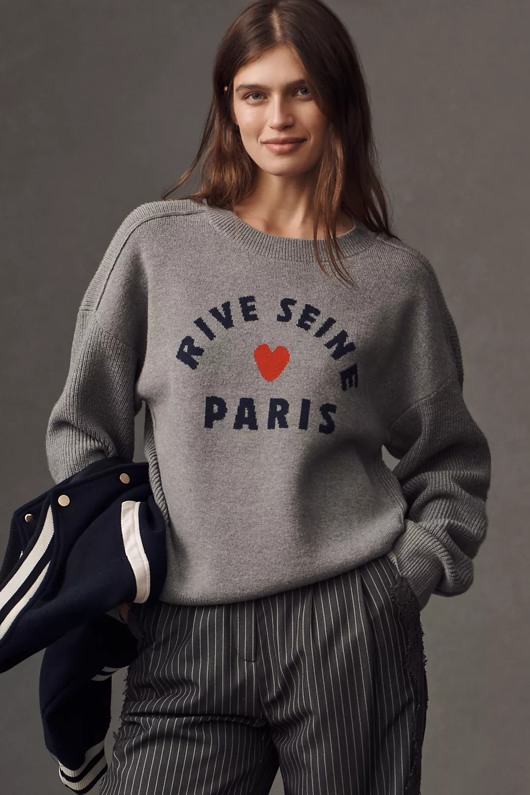 Maeve Graphic Ribbed-Hem Sweater | Anthropologie (US)