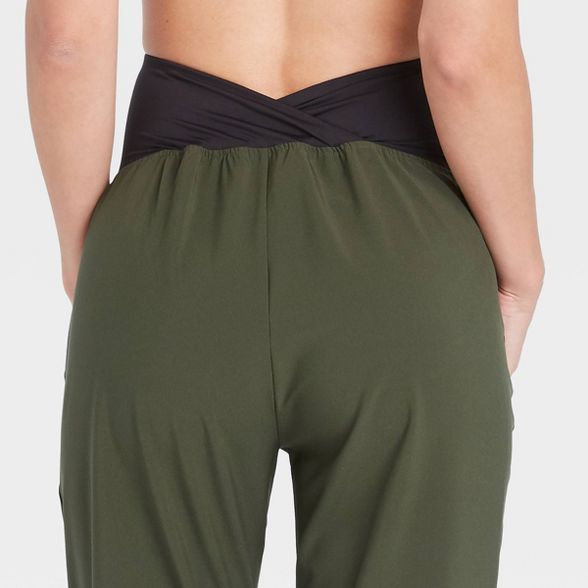 Crossover Panel Stretch Woven Maternity Jogger Pants - Isabel Maternity by Ingrid & Isabel™ | Target