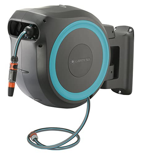 Gardena Wall Mounted Retractable Hose Reel, 100 Feet, Standard, Turquoise | Amazon (CA)