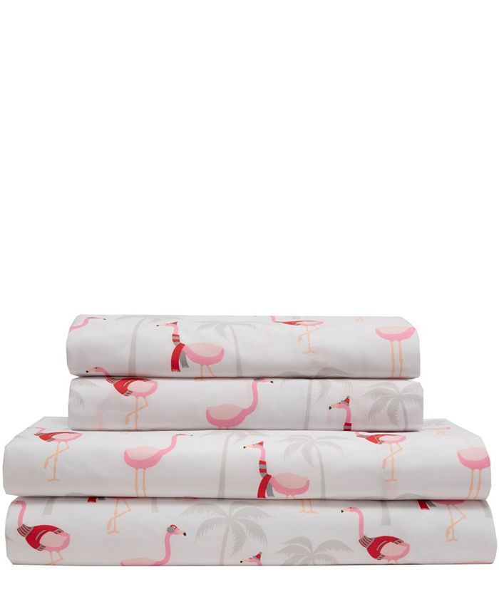 Elite Home Microfiber Holiday Print Queen Sheet Set & Reviews - Sheets & Pillowcases - Bed & Bath... | Macys (US)