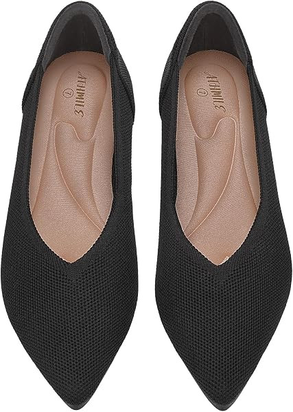 ATHMILE Pointed Toe Flats for Women Comfortable Knit Ballet Flats Shoes | Amazon (US)