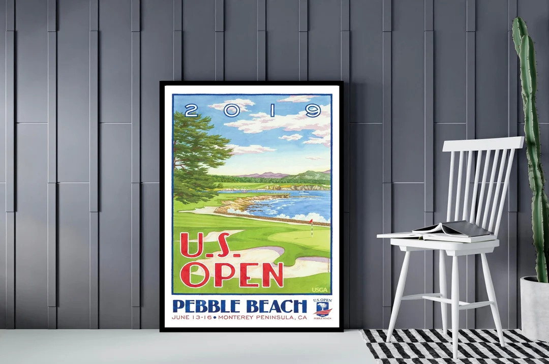 U.S. Open 2019 Golf Poster, Pebble Beach, Monterey Bay, Golf Sport Print - Etsy | Etsy (US)