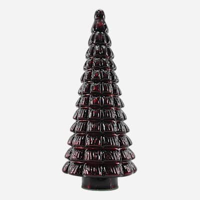 Glass Burgundy Tree, 18" | At Home