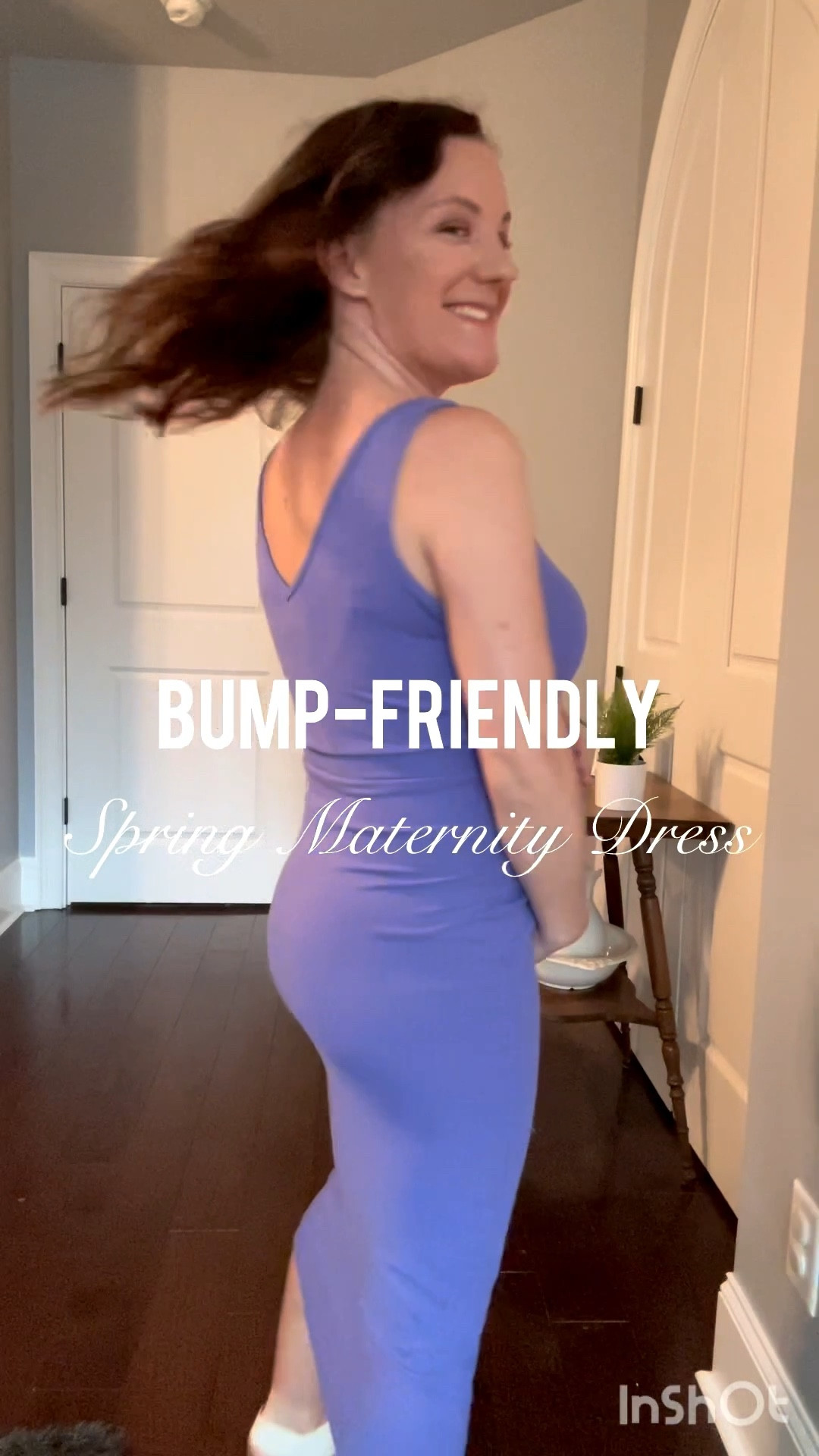 I’m loving this bump-friendly maternity dress! 
The purple color is perfect for spring & the v neckline in the front and back is a cute touch! 

#LTKootd #LTKBump #LTKPetite