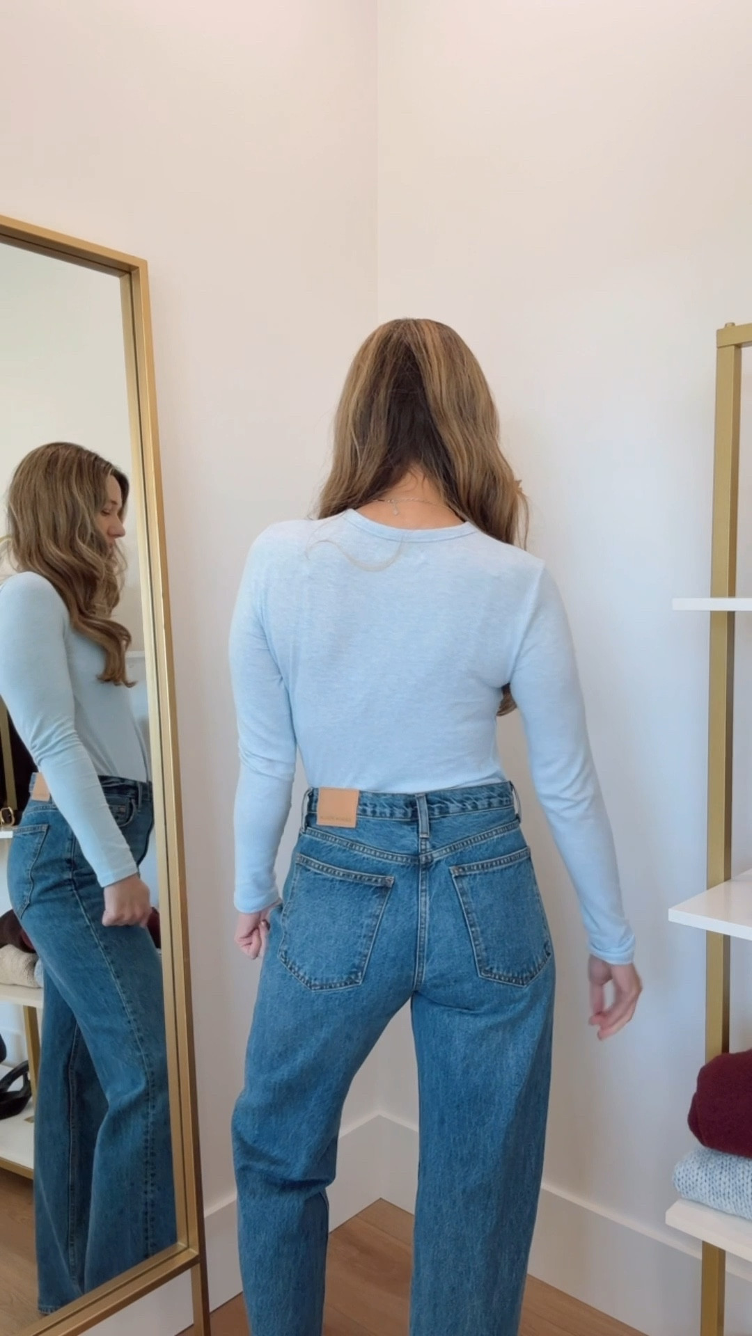 Aritzia denim
Love these low rise baggy jeans size 26
If you get curve fit, size down 1 in these 

#LTKOver40