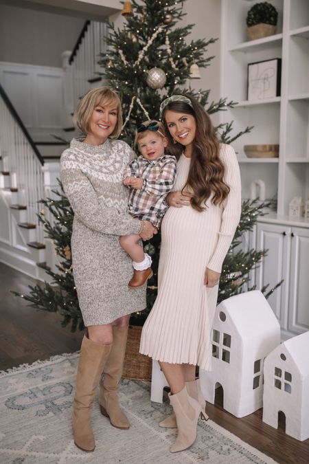 Neutrals for the holidays!
Midi dress, fair isle dress, toddler dress, booties, holiday outfits, Christmas outfits, family outfit 

#LTKunder100 #LTKHoliday #LTKSeasonal