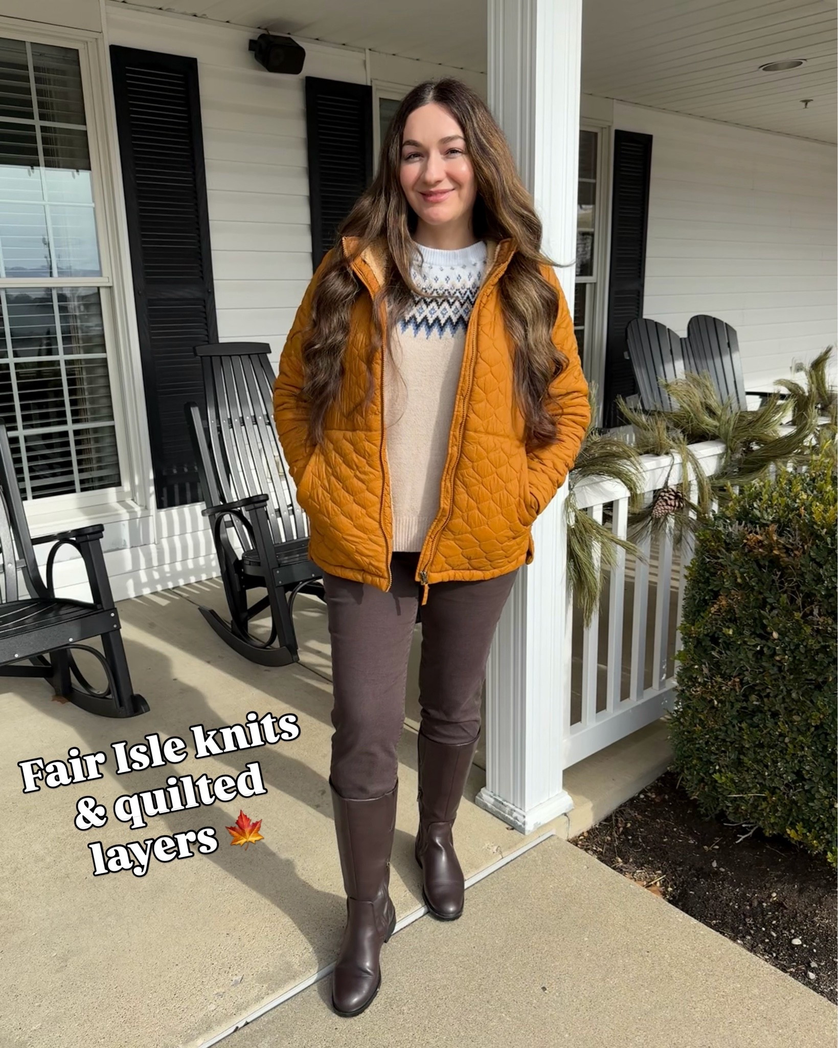 fall outfits women over 50 Layering up for a cozy fall look with this fair isle sweater and skinny jeans. Perfect for chilly days! 🍂 #FallFashion #SweaterLayering #SkinnyJeans #Boots

#LTKootd #LTKSeasonal #LTKSaleAlert