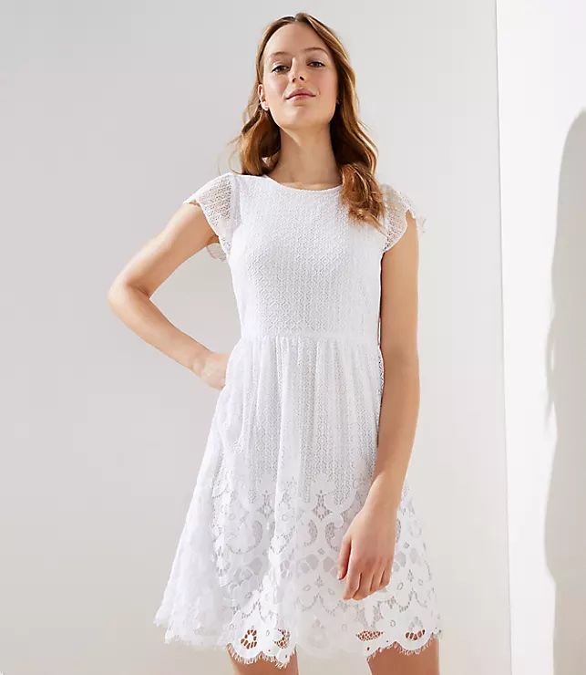 Lace Dot Dress | LOFT