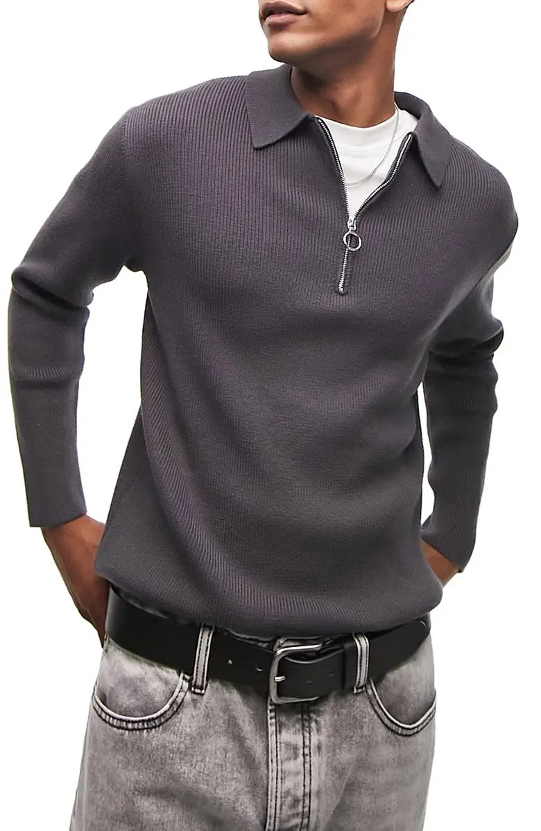 Topman Elevated Essential Long Sleeve Polo Shirt | Nordstrom | Nordstrom