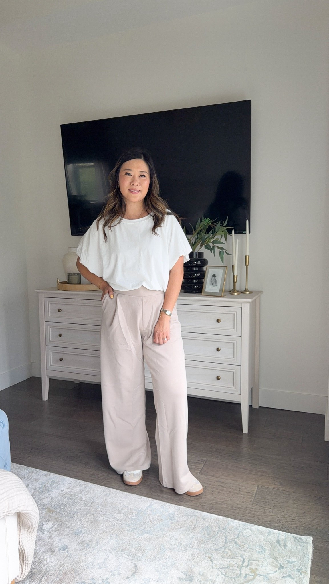 Amazon outfit // white tee and wide leg pants // casual // affordable fashion // tcs 

Medium in both

#LTKSeasonal #LTKPetite #LTKootd