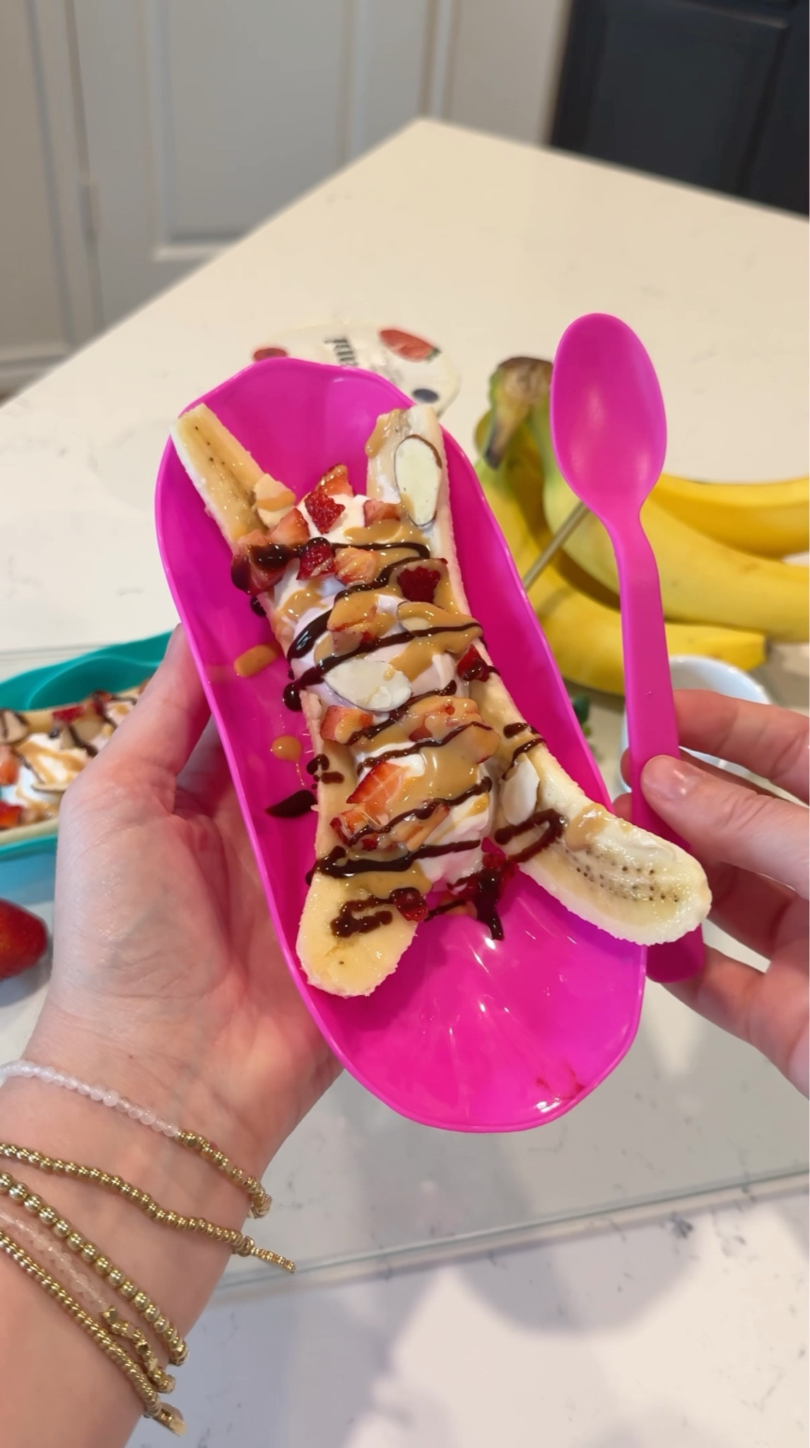 Healthy and fun banana split! After school, snack, kids snack, ideas family breakfast idea ideas easy snack recipes, banana split, yogurt, bowl, quick breakfast on the go, back to school snack 

#LTKFamily #LTKHome #LTKKids