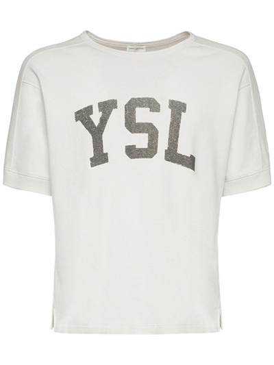 T-shirt in cotone stampa logo - Saint Laurent - Uomo | Luisaviaroma | Luisaviaroma
