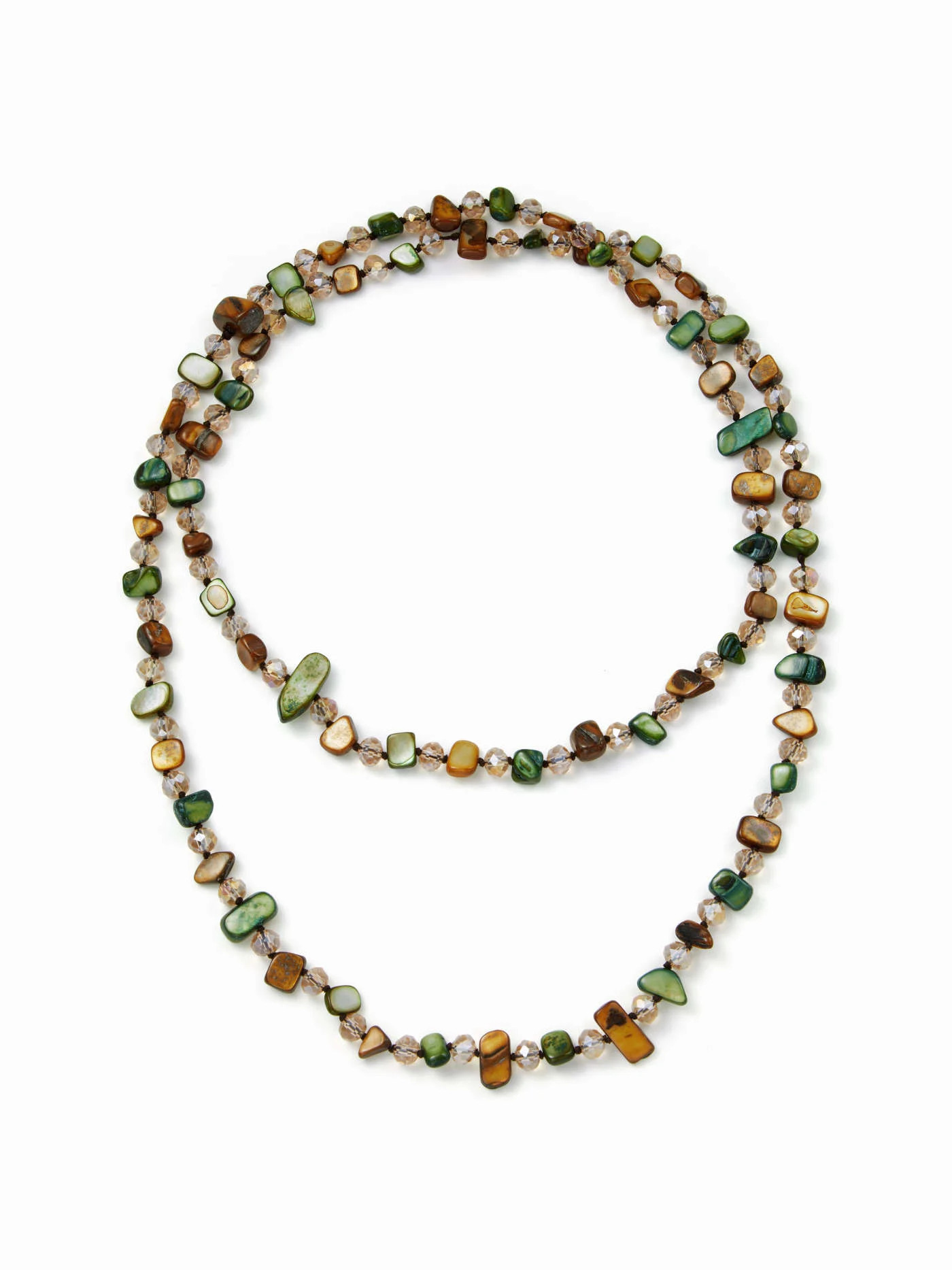 Glass DOUBLE LAYER STONE BEADED NECKLACE For Daily Casual | Cider