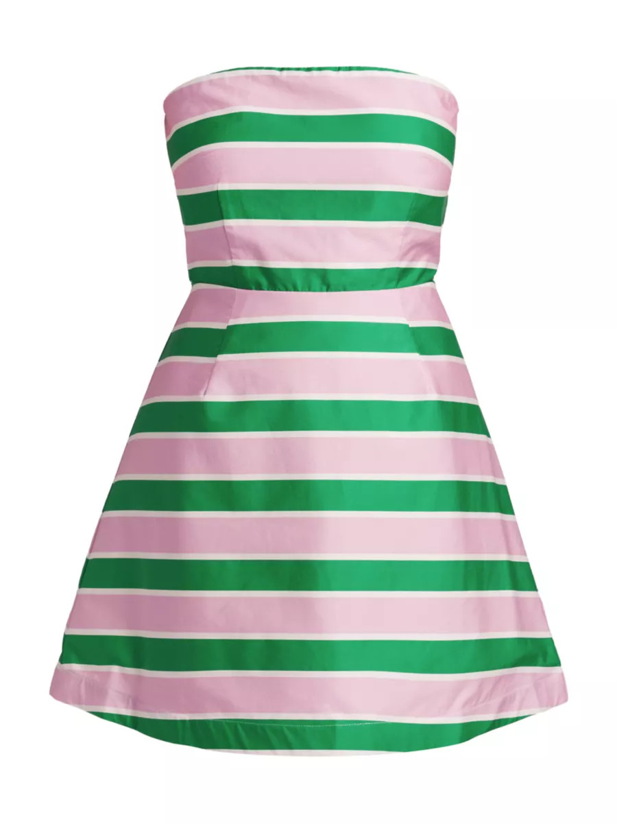 Beatrix Striped Linen-Cotton Strapless Minidress | Saks Fifth Avenue