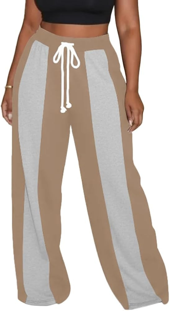 HBQ Womens Wide Leg Sweatpants High Waisted Drawstring Sweatpant Baggy Pants Athletic Joggers | Amazon (US)