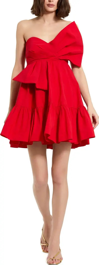 Faille Strapless Twist Bow Mini Dress | Nordstrom