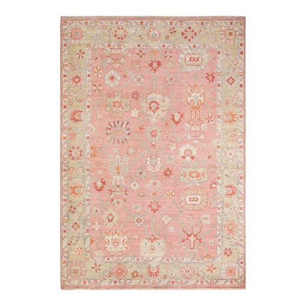 One-of-a-Kind Hand-Knotted New Age 6' x 8'9" Wool Area Rug in Pink/Beige | Wayfair North America