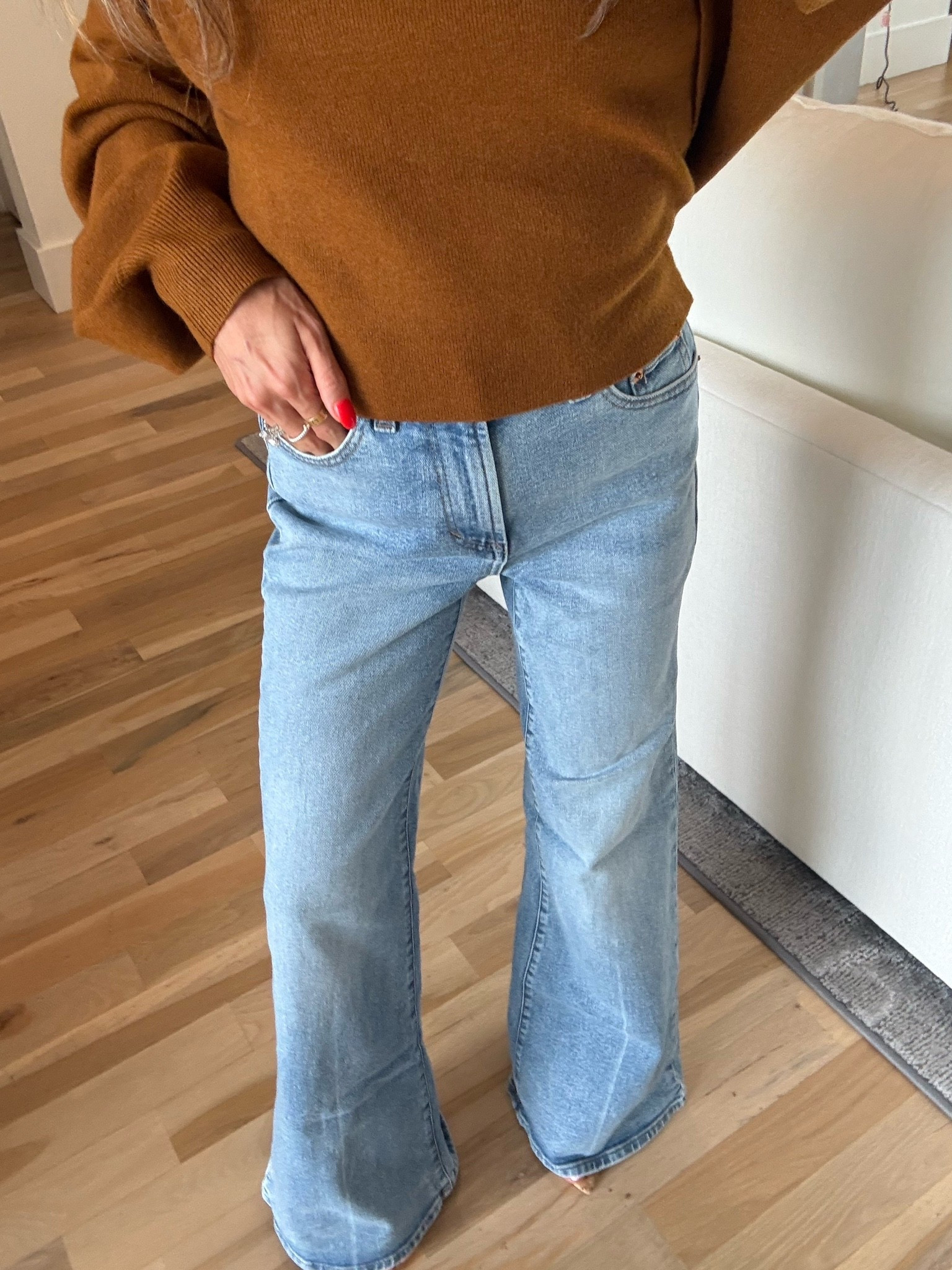 These flare jeans are so good!! Wearing 00. A little long on me because not petite length

#LTKSaleAlert #LTKSeasonal #LTKOver40