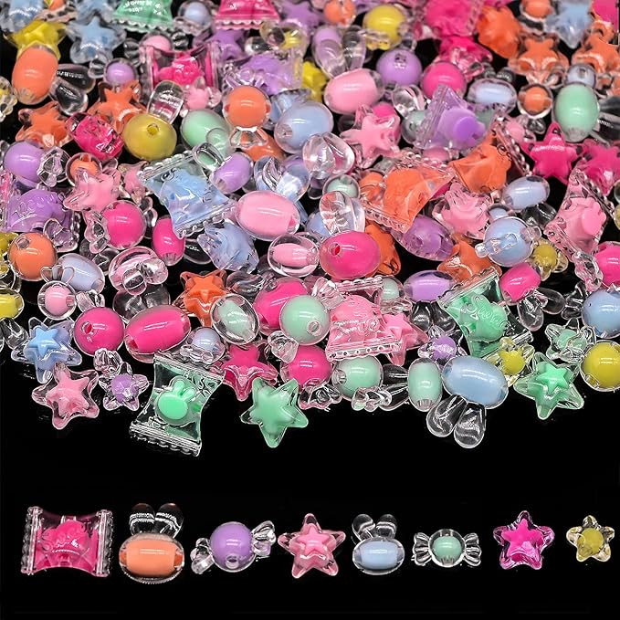 200g+ Candy Bulk Assorted Cute Kandi Beads for Jewelry Making, Bracelet Making Kit, Craft Supplie... | Amazon (US)