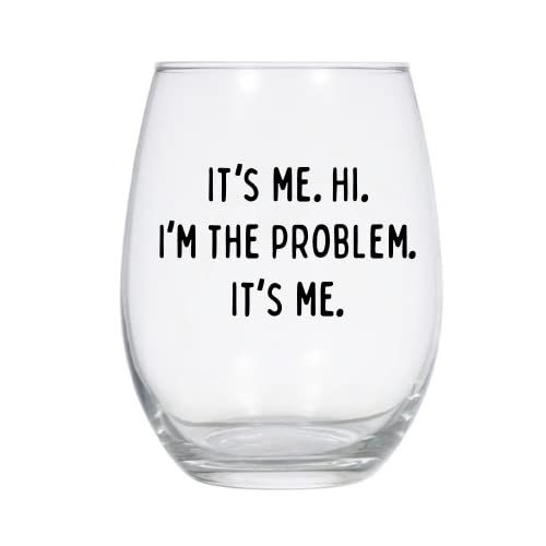 It's Me. Hi. I'm The Problem Stemless Wine Glass, Taylor Wine Glass, Swift Fan, Gift for Friend, ... | Amazon (US)