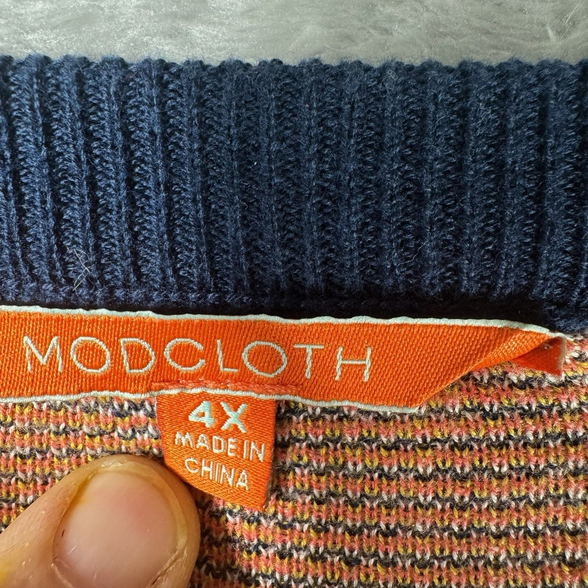 ModCloth Candy Corn Sweater Womens 4X Navy Blue Halloween Retro Pullover FLAW  | eBay | eBay US